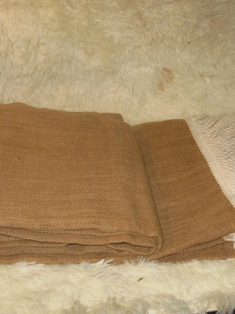 Burlap/Linen shower curtain NWOT
